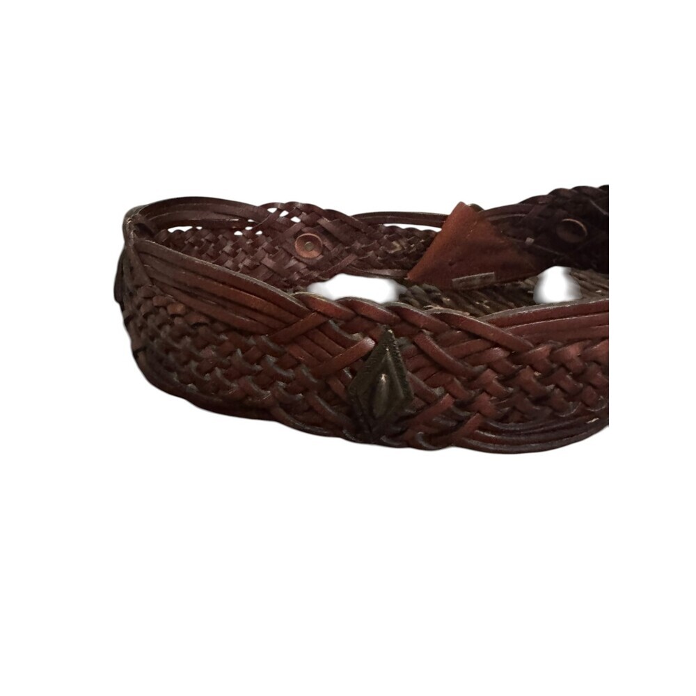 Saks Fifth Avenue Waist Belt Womens Size Small S Black Woven Italian Leather - Picture 5 of 7